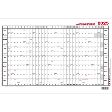 Jahresübersicht A3 40x30cm 12 Monate Kalendarium 2027 Jahresübersicht A3 40x30cm 12 Monate Kalendarium 2027 - Bild-Darstellung des Produktes 1
