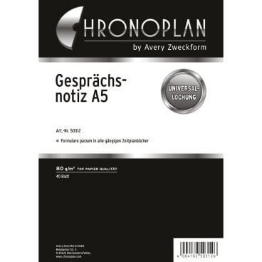 Gesprächsnotiz A5 VE=40 Blatt weiß Gesprächsnotiz A5 VE=40 Blatt weiß - Bild-Darstellung des Produktes 1