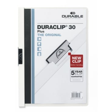 Klemmmappe Duraclip Plus Hartfolie bis 30 Blatt A4 weiß Klemmmappe Duraclip Plus Hartfolie bis 30 Blatt A4 weiß - Bild-Darstellung des Produktes 1