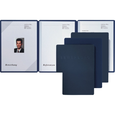 Bewerbungsmappe Square 3-teilig Karton 270g/qm blau Bewerbungsmappe Square 3-teilig Karton 270g/qm blau - Bild-Darstellung des Produktes 1