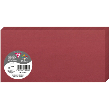 Doppelkarte Pollen DINlang 210g VE=25 Stück bordeaux Doppelkarte Pollen DINlang 210g VE=25 Stück bordeaux - Bild-Darstellung des Produktes 1