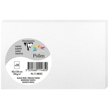 Karte Pollen 82x128mm 210g VE=25 Stück perlmutt-weiß Karte Pollen 82x128mm 210g VE=25 Stück perlmutt-weiß - Bild-Darstellung des Produktes 1