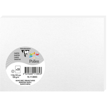 Karte Pollen C6 210g VE=25 Stück perlmutt-weiß Karte Pollen C6 210g VE=25 Stück perlmutt-weiß - Bild-Darstellung des Produktes 1