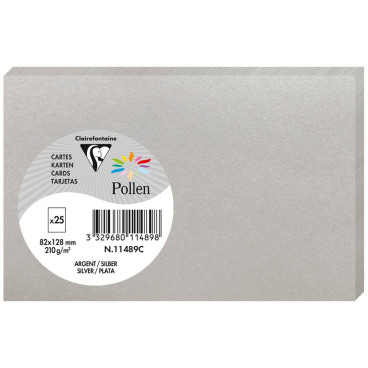 Karte Pollen 82x128mm 210g VE=25 Stück silber Karte Pollen 82x128mm 210g VE=25 Stück silber - Bild-Darstellung des Produktes 1