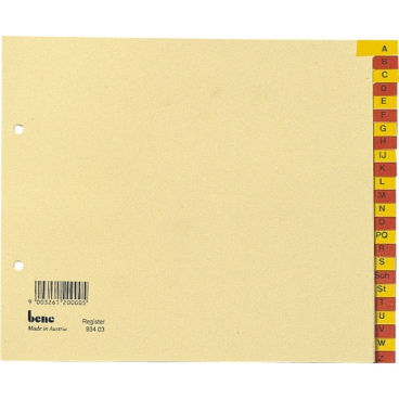 Register A4 Karton A-Z 24-teilig chamois Register A4 Karton A-Z 24-teilig chamois - Bild-Darstellung des Produktes 1