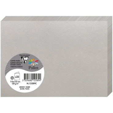 Doppelkarte Pollen C6 210g VE=25 Stück silber Doppelkarte Pollen C6 210g VE=25 Stück silber - Bild-Darstellung des Produktes 1