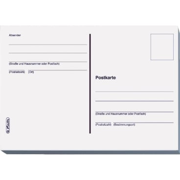 Postkarten A6 geblockt weiß VE=20 Stück Postkarten A6 geblockt weiß VE=20 Stück - Bild-Darstellung des Produktes 1