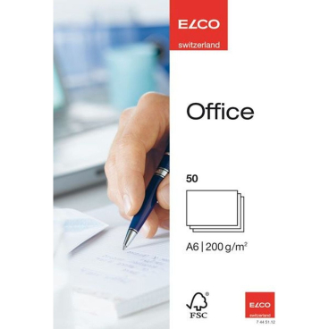 Schreibkarten A6 Office A6 hochweiß blanko 200g/qmVE=50 Stück Schreibkarten A6 Office A6 hochweiß blanko 200g/qmVE=50 Stück - Bild-Darstellung des Produktes 1