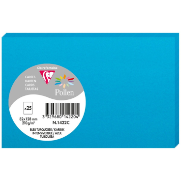Karte Pollen 82x128mm 210g VE=25 Stück karibik Karte Pollen 82x128mm 210g VE=25 Stück karibik - Bild-Darstellung des Produktes 1