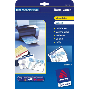 Karteikarten 105x70 mm 185 g/qm beidseitig beschichtet matt 200 Stück Karteikarten 105x70 mm 185 g/qm beidseitig beschichtet matt 200 Stück - Bild-Darstellung des Produktes 1