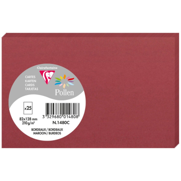 Karte Pollen 82x128mm 210g VE=25 Stück bordeaux Karte Pollen 82x128mm 210g VE=25 Stück bordeaux - Bild-Darstellung des Produktes 1