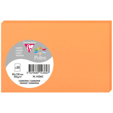 Karte Pollen 82x128mm 210g VE=25 Stück clementine Karte Pollen 82x128mm 210g VE=25 Stück clementine - Bild-Darstellung des Produktes 1