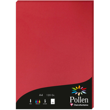 Papier Pollen A4 120g 50 Blatt kirschrot Papier Pollen A4 120g 50 Blatt kirschrot - Bild-Darstellung des Produktes 1