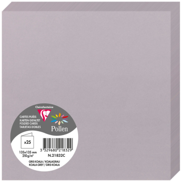 Doppelkarte Pollen 135x135mm 210g VE=25 Stück koalagrau Doppelkarte Pollen 135x135mm 210g VE=25 Stück koalagrau - Bild-Darstellung des Produktes 1