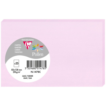 Karte Pollen 82x128mm 210g VE=25 Stück flieder Karte Pollen 82x128mm 210g VE=25 Stück flieder - Bild-Darstellung des Produktes 1