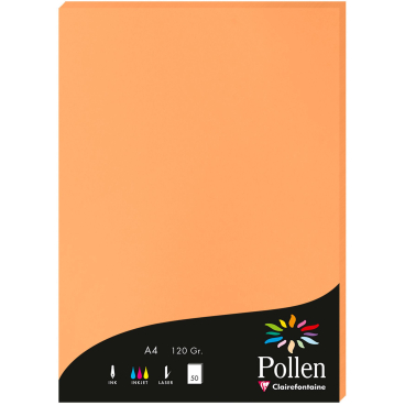 Papier Pollen A4 120g 50 Blatt clementine Papier Pollen A4 120g 50 Blatt clementine - Bild-Darstellung des Produktes 1