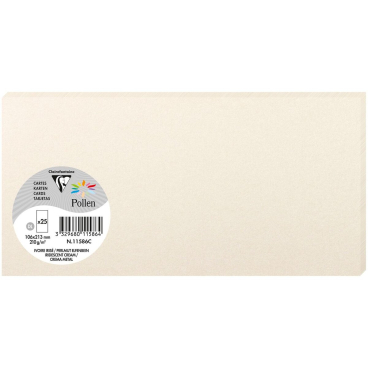 Karte Pollen DINlang 210g VE=25 Stück perlmutt-elfenbein Karte Pollen DINlang 210g VE=25 Stück perlmutt-elfenbein - Bild-Darstellung des Produktes 1