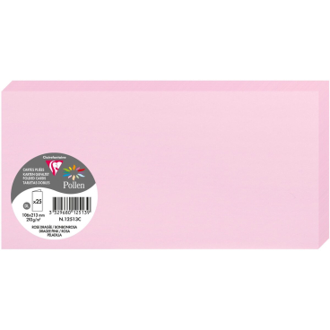 Doppelkarte Pollen DINlang 210g VE=25 Stück bonbonrosa Doppelkarte Pollen DINlang 210g VE=25 Stück bonbonrosa - Bild-Darstellung des Produktes 1