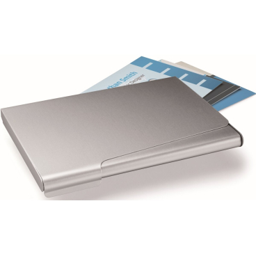 Visitenkarten-Box für 20 Karten metallic silber Visitenkarten-Box für 20 Karten metallic silber - Bild-Darstellung des Produktes 1