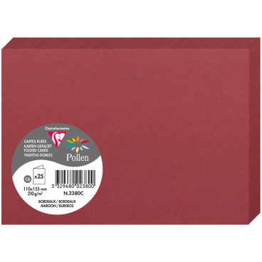 Doppelkarte Pollen C6 210g VE=25 Stück bordeaux Doppelkarte Pollen C6 210g VE=25 Stück bordeaux - Bild-Darstellung des Produktes 1