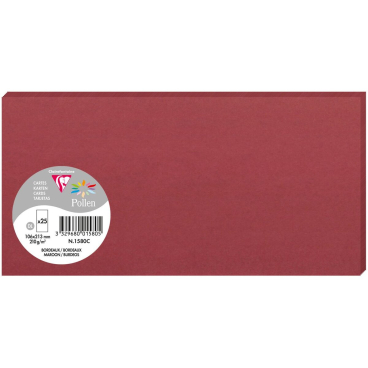 Karte Pollen DINlang 210g VE=25 Stück bordeaux Karte Pollen DINlang 210g VE=25 Stück bordeaux - Bild-Darstellung des Produktes 1