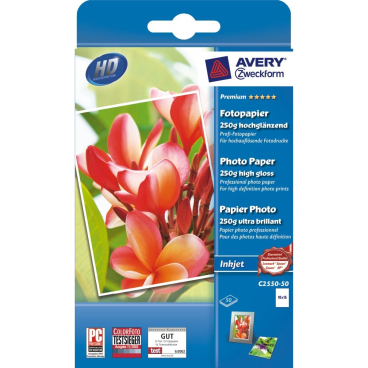 Inkjet-Fotopapier Premium A6 einseitig beschichtet hochglänzend 250 g/qm 50 Blatt Inkjet-Fotopapier Premium A6 einseitig beschichtet hochglänzend 250 g/qm 50 Blatt - Bild-Darstellung des Produktes 1