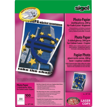 Photopapier A4 200g/qm für Farb-Laser/-Kopierer glossy VE=100 Blatt Photopapier A4 200g/qm für Farb-Laser/-Kopierer glossy VE=100 Blatt - Bild-Darstellung des Produktes 1