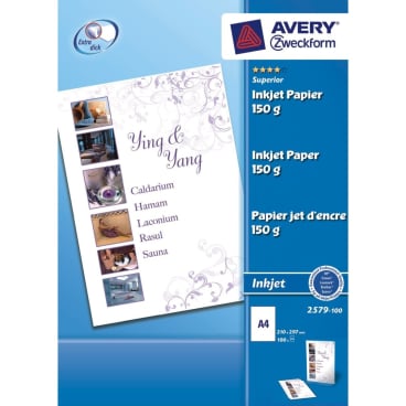 Inkjetpapier A4 150g/qm matt beschichtet VE=100 Blatt Inkjetpapier A4 150g/qm matt beschichtet VE=100 Blatt - Bild-Darstellung des Produktes 1