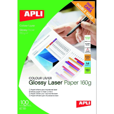 Fotopapier Laser A4 160g/qm glossy beidseitig VE=100 Blatt Fotopapier Laser A4 160g/qm glossy beidseitig VE=100 Blatt - Bild-Darstellung des Produktes 1