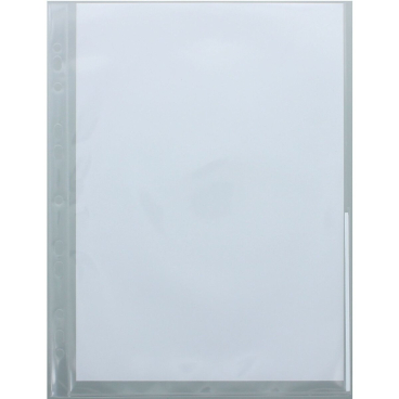 Prospekthüllen A4 PP Euro-Lochung mit Indexstreifen VE=100 Stück transparent/weiß Prospekthüllen A4 PP Euro-Lochung mit Indexstreifen VE=100 Stück transparent/weiß - Bild-Darstellung des Produktes 1