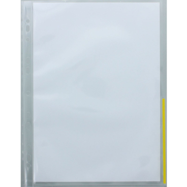 Prospekthüllen A4 PP Euro-Lochung mit Indexstreifen VE=100 Stück transparent/gelb Prospekthüllen A4 PP Euro-Lochung mit Indexstreifen VE=100 Stück transparent/gelb - Bild-Darstellung des Produktes 1