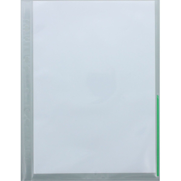 Prospekthüllen A4 PP Euro-Lochung mit Indexstreifen VE=100 Stück transparent/grün Prospekthüllen A4 PP Euro-Lochung mit Indexstreifen VE=100 Stück transparent/grün - Bild-Darstellung des Produktes 1