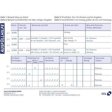 Formularbuch Fahrtenbuch A6 quer VE=40 Blatt mit Ausfüllhilfe Formularbuch Fahrtenbuch A6 quer VE=40 Blatt mit Ausfüllhilfe - Bild-Darstellung des Produktes 1