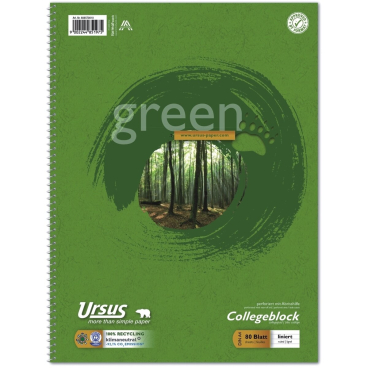Kollegblock green A4 70g/qm liniert Lineatur 27 VE=80 Blatt Kollegblock green A4 70g/qm liniert Lineatur 27 VE=80 Blatt - Bild-Darstellung des Produktes 1