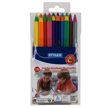Faber-Castell 10 Triangular Jumbo Farbstift in Dreieckform Malstifte Buntstifte
