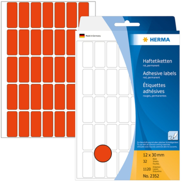 Vielzweck-Etiketten 12x30mm rot VE=1120 Stück Vielzweck-Etiketten 12x30mm rot VE=1120 Stück - Bild-Darstellung des Produktes 1