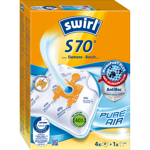 Swirl S 70 MicroPor® PLUS AirSpace® Staubsaugerbeutel