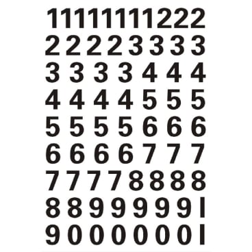 Zahlen 10mm 0-9 selbstklebend wetterfest Folie schwarz VE=1 Blatt Zahlen 10mm 0-9 selbstklebend wetterfest Folie schwarz VE=1 Blatt - Bild-Darstellung des Produktes 1