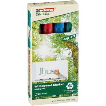 Whiteboardmarker edding 29 EcoLine nachfüllbar 1-5mm schwarz, rot, blau, grün Whiteboardmarker edding 29 EcoLine nachfüllbar 1-5mm schwarz, rot, blau, grün - Bild-Darstellung des Produktes 1