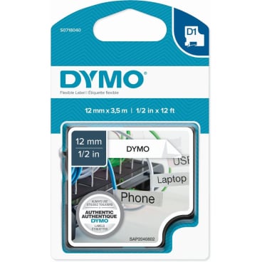 Schriftbandkassette D1 Nylon flexibel 3,5mx12mm schwarz/weiß Schriftbandkassette D1 Nylon flexibel 3,5mx12mm schwarz/weiß - Bild-Darstellung des Produktes 1