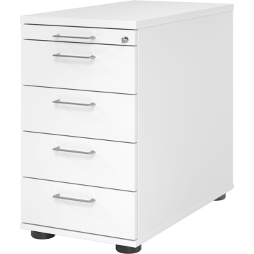 Standcontainer 80cm 4 Schub Schloss Bügelgriff Weiß Standcontainer 80cm 4 Schub Schloss Bügelgriff Weiß - Bild-Darstellung des Produktes 1