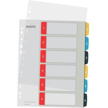 Register Cosy A4 1-6 bedruckbar PP 6 Blatt farbig Register Cosy A4 1-6 bedruckbar PP 6 Blatt farbig - Bild-Darstellung des Produktes 1