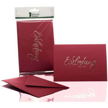 Einladung B6 hoch doppelt VE=5/5 rosso gerippt mit Prägung gold Einladung B6 hoch doppelt VE=5/5 rosso gerippt mit Prägung gold - Bild-Darstellung des Produktes 1