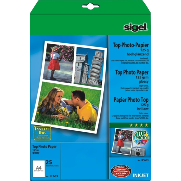 InkJet-Top-Photo-Papier hochglänzend A4 125g/qm 25 Blatt InkJet-Top-Photo-Papier hochglänzend A4 125g/qm 25 Blatt - Bild-Darstellung des Produktes 1