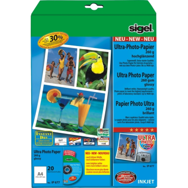 InkJet-Ultra-Photo-Papier A4 260g/qm hochglänzend 20 Blatt InkJet-Ultra-Photo-Papier A4 260g/qm hochglänzend 20 Blatt - Bild-Darstellung des Produktes 1