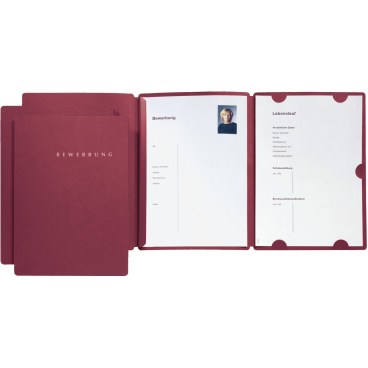 Bewerbungsmappe Select A4 3 Klappen mit Aufdruck rot Bewerbungsmappe Select A4 3 Klappen mit Aufdruck rot - Bild-Darstellung des Produktes 1