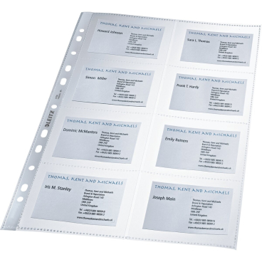 Visitenkartenhüllen A4 8 Fächer 90x57mm glasklar VE=10 Stück Visitenkartenhüllen A4 8 Fächer 90x57mm glasklar VE=10 Stück - Bild-Darstellung des Produktes 1
