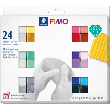 Modelliermasse Fimo effect farbig sortiert 24x 25g Modelliermasse Fimo effect farbig sortiert 24x 25g - Bild-Darstellung des Produktes 1