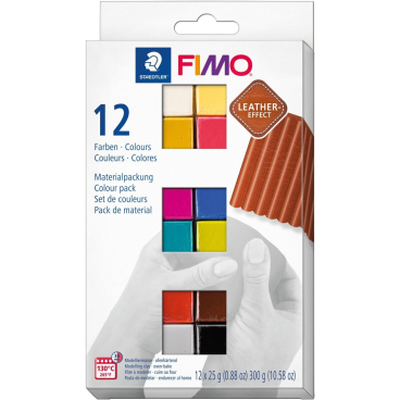Modelliermasse Fimo leather-effect farbig sortiert 12x 25g Modelliermasse Fimo leather-effect farbig sortiert 12x 25g - Bild-Darstellung des Produktes 1