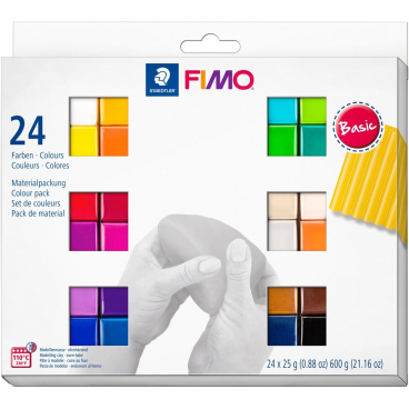 Modelliermasse Fimo soft -Basic Colours-farbig sortiert 24x 25g Modelliermasse Fimo soft -Basic Colours-farbig sortiert 24x 25g - Bild-Darstellung des Produktes 1